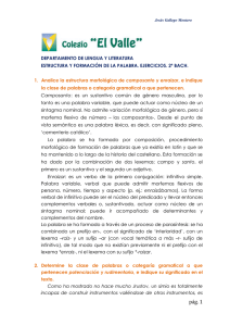 Ejemplo ejercicios léxico y semántica PAU