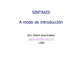 Guía de clase de introducción a Sintaxis (Giammatteo 2013)