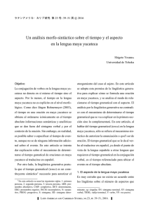 Un análisis morfo-sintáctico sobre el tiempo y el aspecto en la
