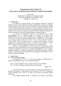 Comentarios sobre Varilex 10 -Acerca de la variación de las