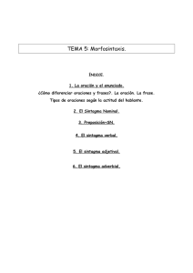 TEMA 5: Morfosintaxis.