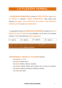1.Generalidades sobre la flexión verbal