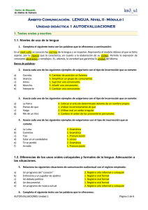 Ámbito Comunicación. LENGUA. Nivel II