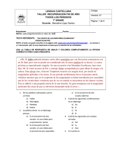 LENGUA CASTELLANA TALLER RECUPERACION FIN DE AÑO