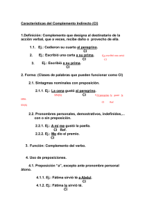 Características del Complemento Indirecto