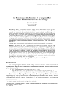 Del dominio espacial al dominio de la temporalidad: el caso del