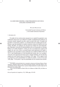 El gerundio español como progresivo estático. Análisis cognoscitivo