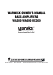 warwick owner`s manual bass amplifiers wa300