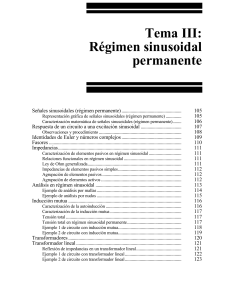 Tema III: Régimen sinusoidal permanente