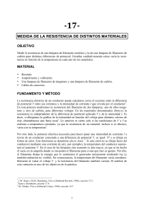 17- medida de la resistencia de distintos materiales