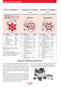Esquemas de conexión 12 N 7 contactos + 1 Enchufe 13 clavijas
