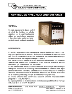 control de nivel para liquidos cnv2 - electro