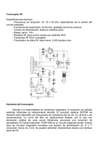 Transceptor IR Especificaciones técnicas: