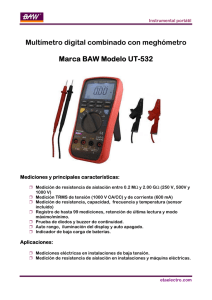 Multímetro digital combinado con meghómetro Marca BAW Modelo