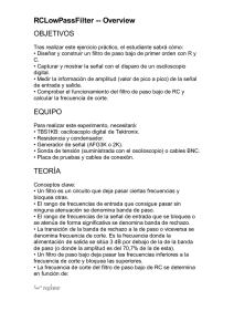 RCLowPassFilter -- Overview OBJETIVOS EQUIPO