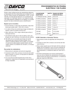 Procedimientos de prueba el&eacute;ctrica y de fluido