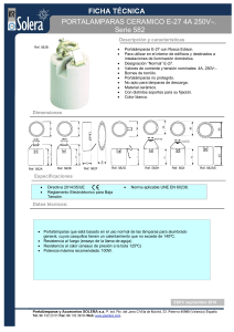 PORTALAMPARAS CERAMICO E-27 4A 250V~. Serie 582