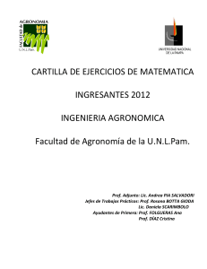 CÁTEDRA DE MATEMÁTICA – Facultad de Agronomía