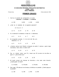 prueba de matematica primaria