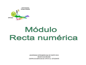 Módulo de recta numérica - Recinto de Arecibo
