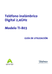Teléfono inalámbrico Digital 2,4GHz Modelo TI-803