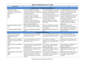 Operaciones y Pensamiento Algébrico Concepto de Números