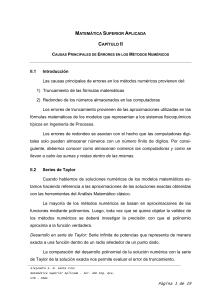 Causas Principales de Errores en los Métodos Numéricos