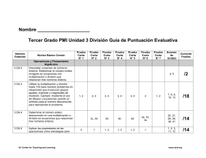 Nombre Tercer Grado PMI Unidad 3 División Guía de Puntuación