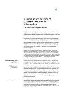 Informe sobre peticiones gubernamentales de información