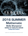 Mathematic - Froebel Bilingual School