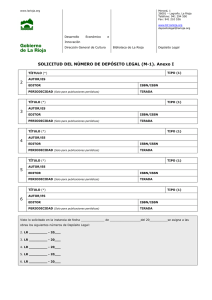 SOLICITUD DEL NÚMERO DE DEPÓSITO LEGAL (M-1)