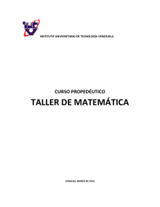 taller de matemática - Instituto Universitario de Tecnologia Venezuela