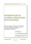 introducción al álgebra. resolución de ecuaciones.