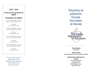 2015-2016 Requisitos de Graduacion Escuela Secundaria de Nevada