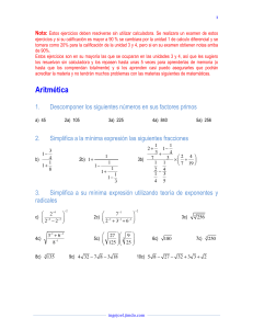 Tarea (Aritmética y algebra)