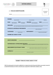 HISTORIA MÉDICA • FICHA DE IDENTIFICACIÓN