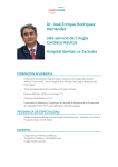 Dr. José Enrique Rodríguez Hernández Jefe servicio de Cirugía