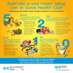 Good Health Club poster with characters (Spanish)