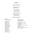 Español 1 Poema Obligatorio Poemas Opcionales