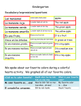 Kindergarten Vocabulary/expressions/questions Las