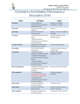 Calendario Actividades Diocesanas y Decanales 2016