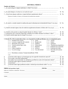 MEDICAL HISTORY-SPANISH VERSION