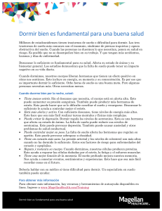 Dormir bien es fundamental para una buena salud