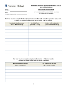 Formulario de historia m&eacute;dica general para su visita de bienvenida