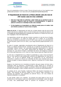 El Departamento de Salud de La Ribera atiende cada año más de