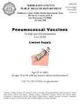 Flyer - Pneumococcal Vaccinations
