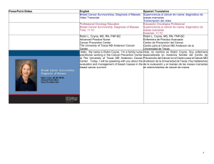 1 PowerPoint Slides English Spanish Translation Breast Cancer