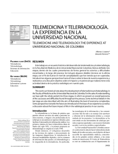 TelemediCina y TeleRRadiología. la expeRienCia en la