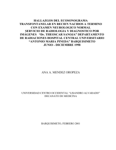 hallazgos del ecosonograma transfontanelar en recien nacidos a
