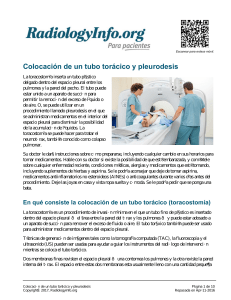 Colocación de un tubo torácico y pleurodesis